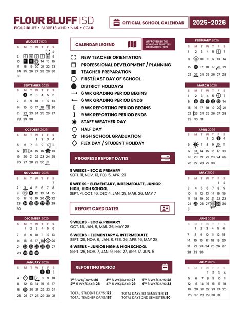 Flour Bluff ISD School Calendar 25-26 Revised [pdf] - EduCounty