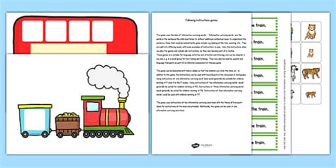 Train and Bus Following Instructions Word Game 2ICW - instruct