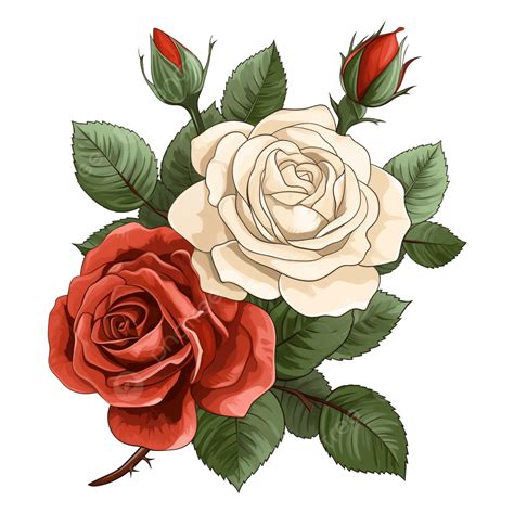 Vintage Red Rose Clip Art