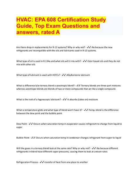 HVAC: EPA 608 Certification Study Guide 2022/2023 - Scholarfriends