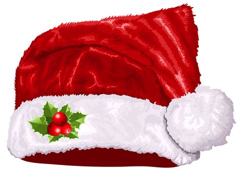 Santa Claus Hat with Holly Berries Clipart