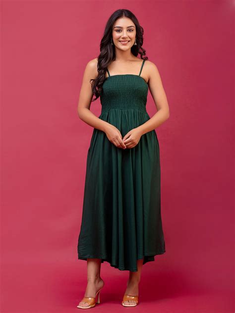 RAYON NOODLE STRAP FULL DRESS – feranoid