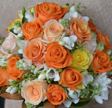 Orange And White Flowers Bouquet