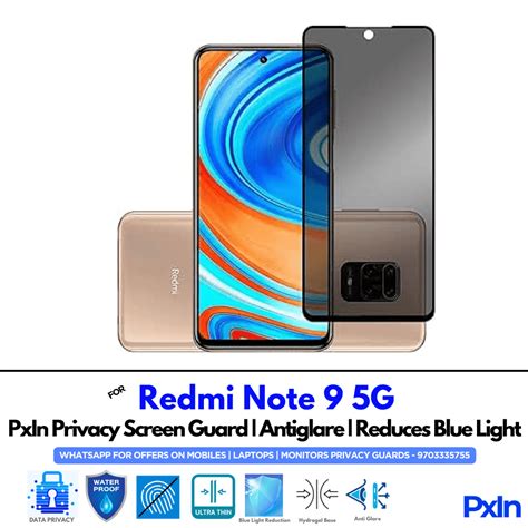 Privacy Screen Guard for Redmi Note 9 5G Mobile | No.1