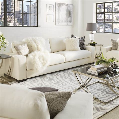 living room with white couch