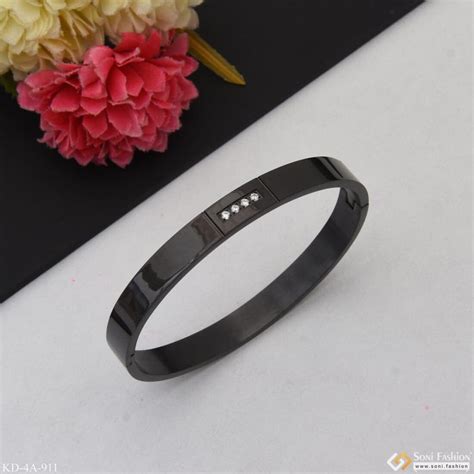 Streamlined Design Superior Quality Black Color Kada for Men - Style A ...