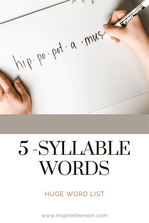 5 Syllable Words - (Huge Word List)