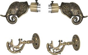 Prushti Fashion Gold Rod Rail Bracket Metal Price in India - Buy ...