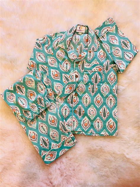 Ethnic print collared Nightwear – Cuddles Joy