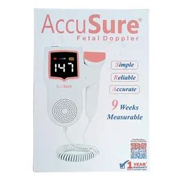 Buy AccuSure Fetal Doppler FD-01 for Mothers Fetal Heart Rate Monitor ...