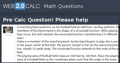 View question - Pre Calc Queston! Please help