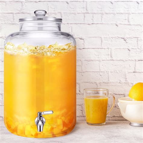 5 Gallon Glass Water Dispenser Countertop With Glass Lid Stainless ...