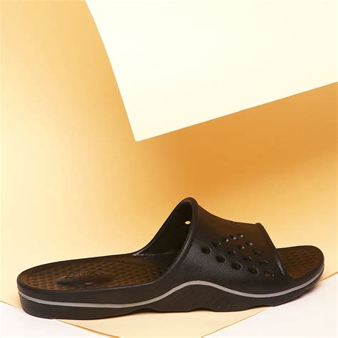 Buy AHA (Black) Slides For Men RAMP By Liberty