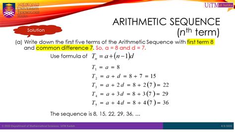 Math. Sc. UiTM Kedah: Sequence