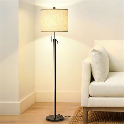 Adjustable Height Floor Lamp for Living Room, Black Standing Lamp for ...
