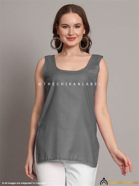 Gray Pure Cotton Short Inner for Chikankari Kurtis | TheChikanLabel