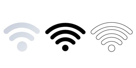 Set of wifi signal icons in gray black and outlined styles connectivity ...