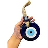 Erbulus Handmade Blue 11 cm Glass Turkish Gold Evil Eye Hanging with ...