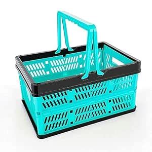 Kanhahaat Collapsible Plastic Shopping Basket, Folding Storage Crate ...