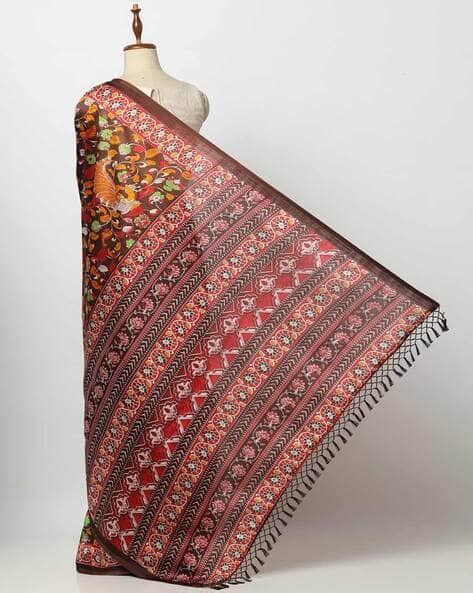 Buy Brown Sarees for Women by VARJA Online | Ajio.com