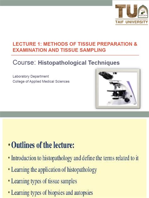 L1 - Methods of Tissue Examination & Preparation and Tissue Sampling | PDF | Pathology ...