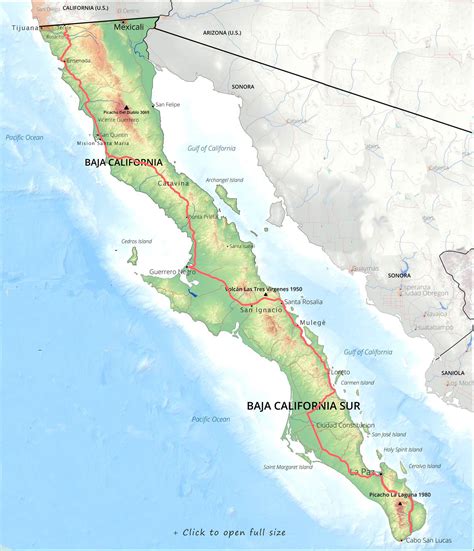 Map Baja Mexico