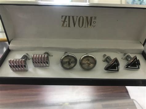 Buy Zivom® Triangle Enamel Black Silver Rhodium Brass Office Formal ...