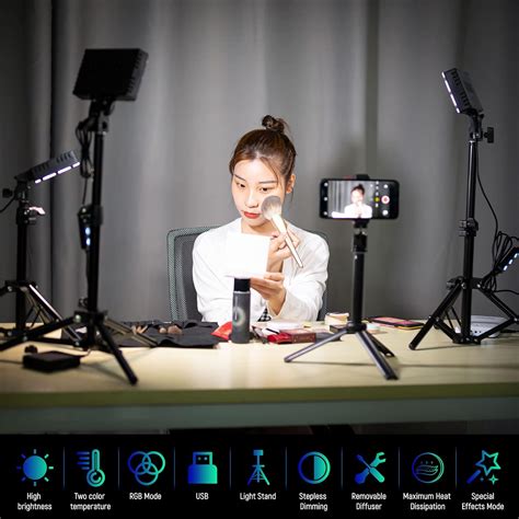 Buy RGB Photography Lighting for Zoom Meetings, Tabletop Video ...