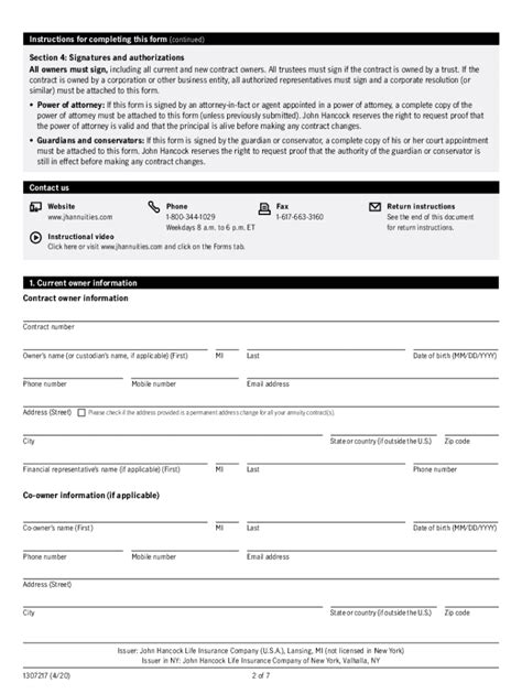 2020 Form John Hancock 1307217 - Blank Fillable Template | Fill Out ...