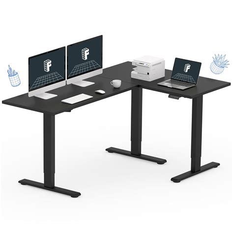 FLEXISPOT 71 inch L-Shaped Standing Desk, Electric Height Adjustable ...