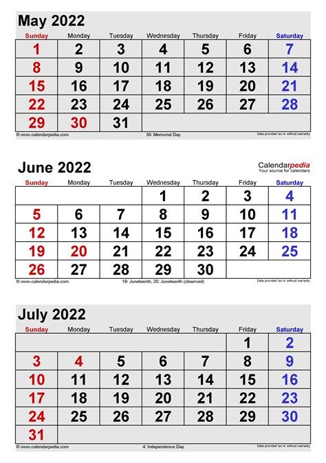 June 2022 Calendar Printable Pdf