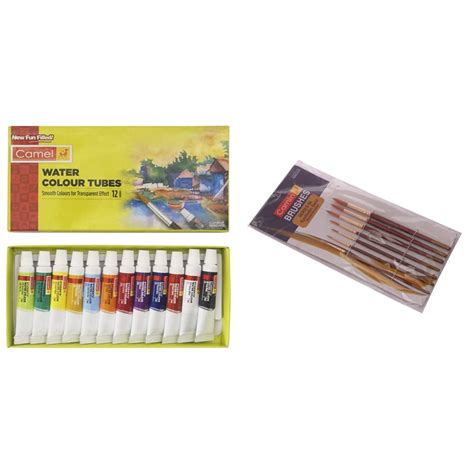 Camel Camlin Kokuyo Student Water Color Tube - 5Ml Each, 12 Shades ...