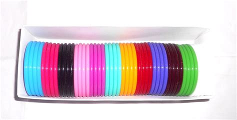 GOELX AM Plastic bangles thin multicolor 48 bangles size 2.4 medium ...