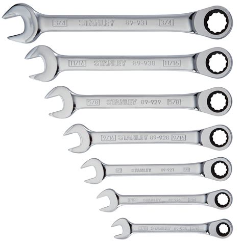 7 pc Ratcheting Combination Wrench SAE Set - 94-542W | STANLEY Tools