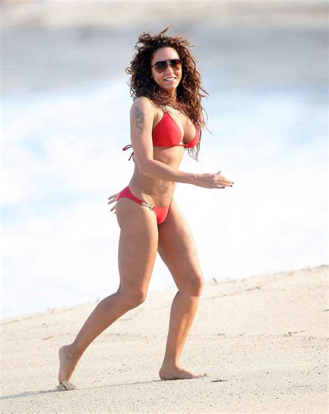 Melanie Mel B Brown in a Red Bikini – Beach in Sydney – celebsla.com
