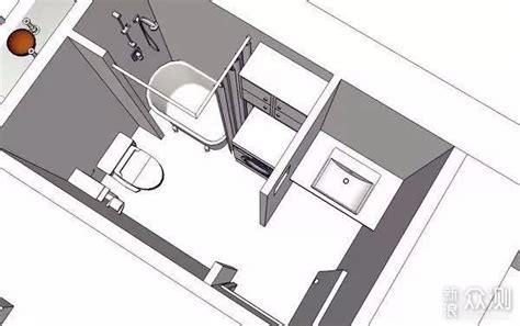 方形卫生间设计布局案例图