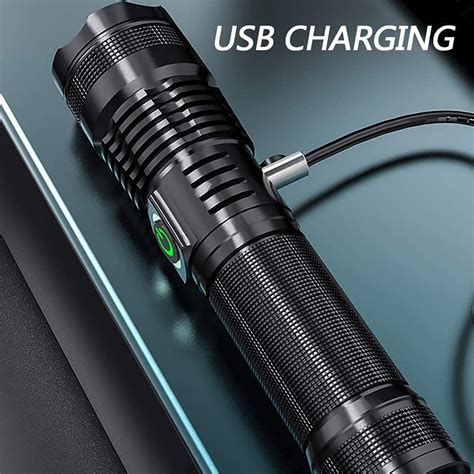 Junchi USB Rechargeable Flashlight Ultra Bright XHP70 India | Ubuy