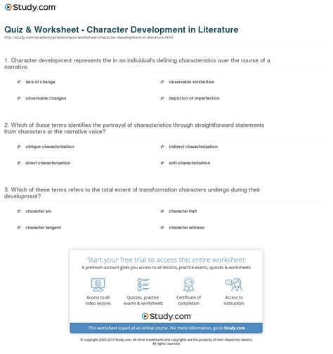 Character Development Worksheet — db-excel.com