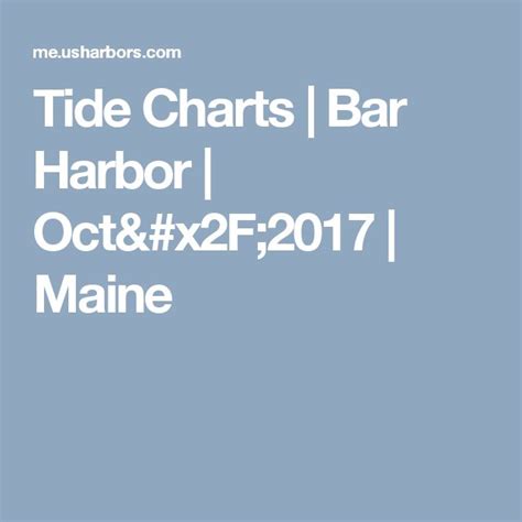 U S Harbors Tide Charts - Educational Chart Resources