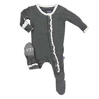 KicKee Pants Baby Girls Solid Muffin Ruffle Footie Prd-kpmrf390-stn ...