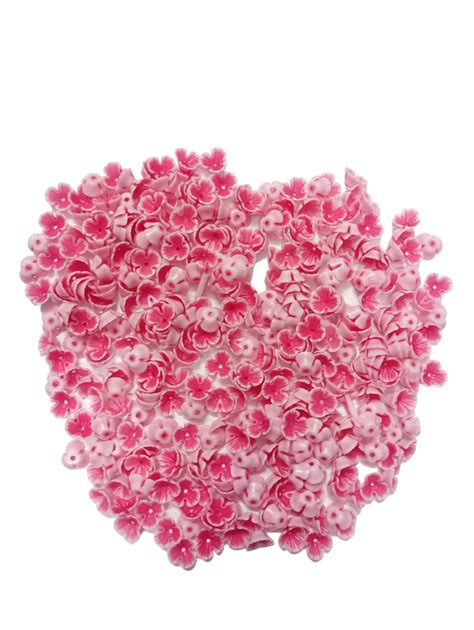 ZILZON® Flower Shaped Beads for Crafts Acrylic Plastic Beads Pink Color ...