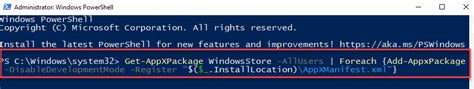 Image result for Install Microsoft Store Windows 11 PowerShell