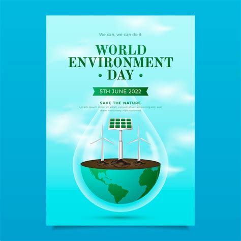 World environment day realistic poster or flyer | Free Vector