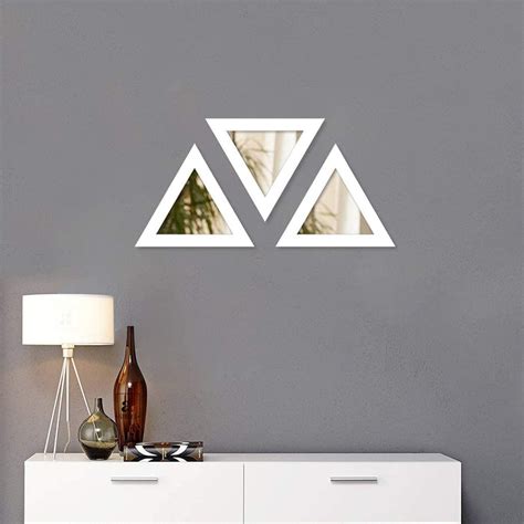 Art Street Decorative Wall Mirror Set of 3 Triangular Shape for Home D ...