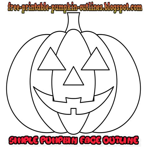 Simple Pumpkin Face Outline - Free Printable Pumpkin Outlines