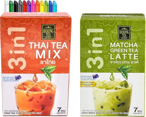 Thai Milk Tea Bundle - 14 Sachets with Ranong 3 in 1 Instant Thai Tea ...