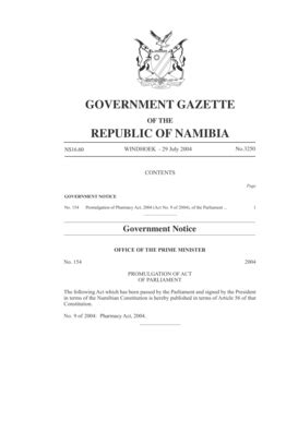 Fillable Online saflii GOVERNMENT GAZETTE OF THE REPUBLIC OF NAMIBIA ...