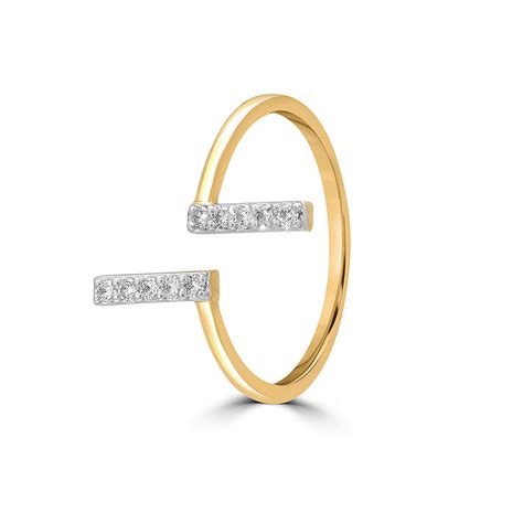 14KT Yellow Gold Radiant Orbit Adjustable Diamond Ring