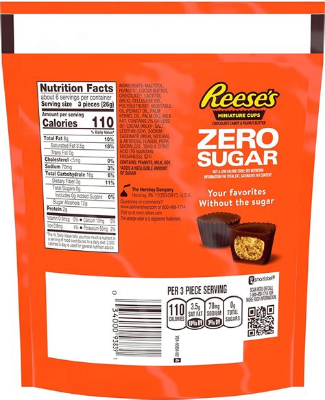 Reese's ZERO SUGAR Peanut Butter Miniature Cups - Minis - 145g Pouch
