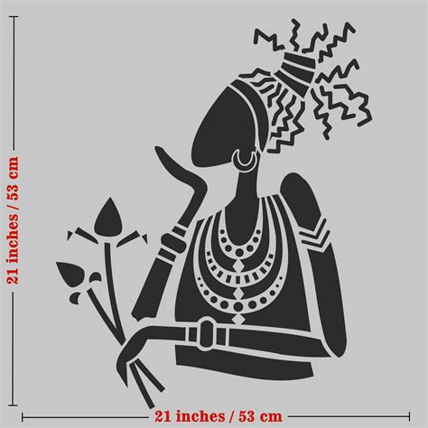 CrafTreat Tribal Women Stencil for wall paintings, African Tribal sten ...